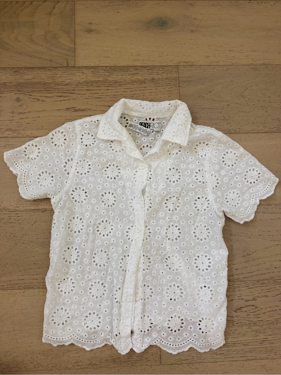 Beach Riot Tops - Lexie Cotton Eyelet Cover-Up Shirt